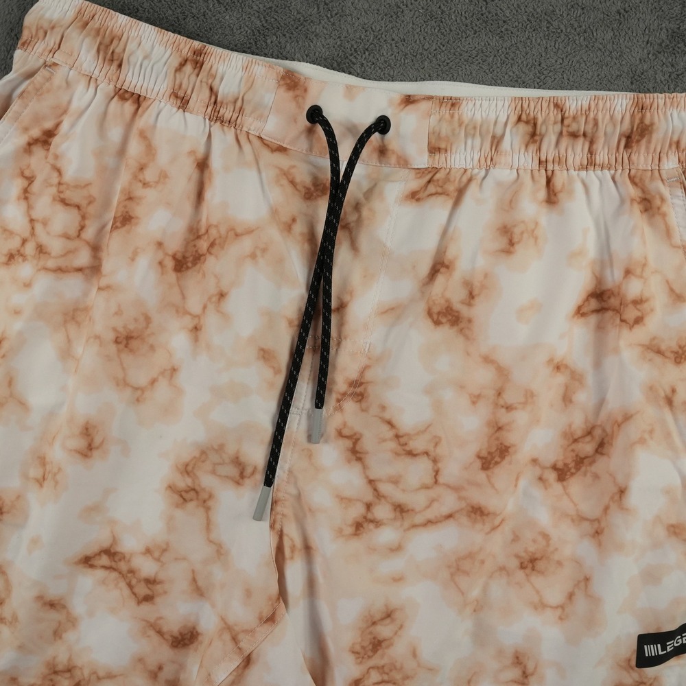 Legends Luka Shorts‎ Mens XL Tan Marble Tie Dye Elastic Waist 7" Inseam Athletic